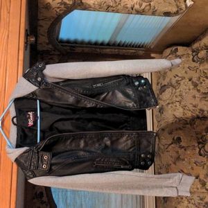 BSWEET Clothing Co. , Medium, black and gray leather jacket